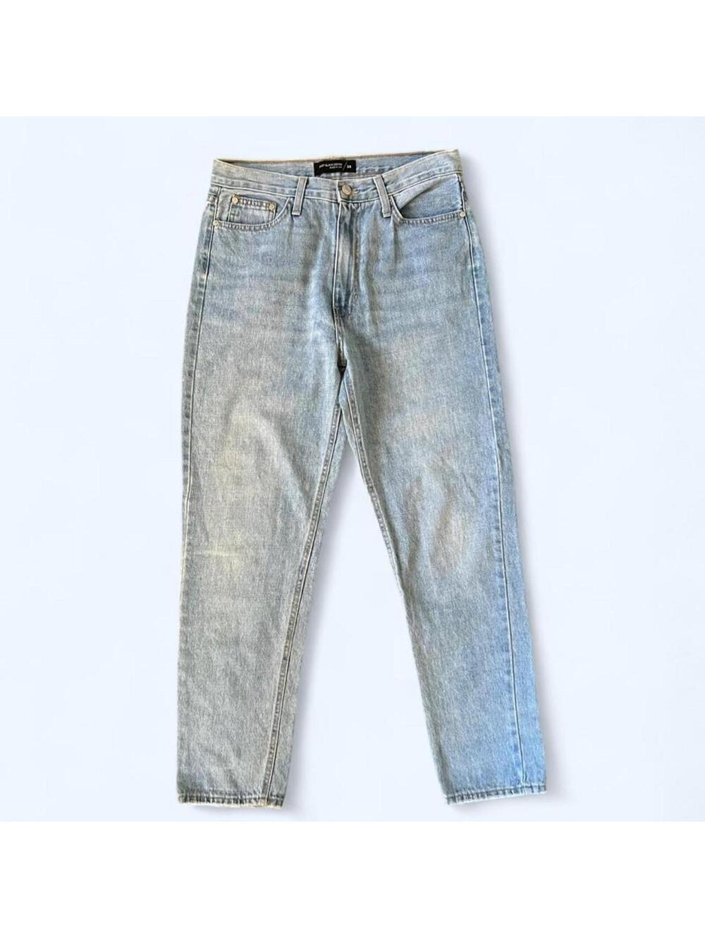 Just Black Denim cotton light wash straight leg jeans minimalist Y2K size 28 💙